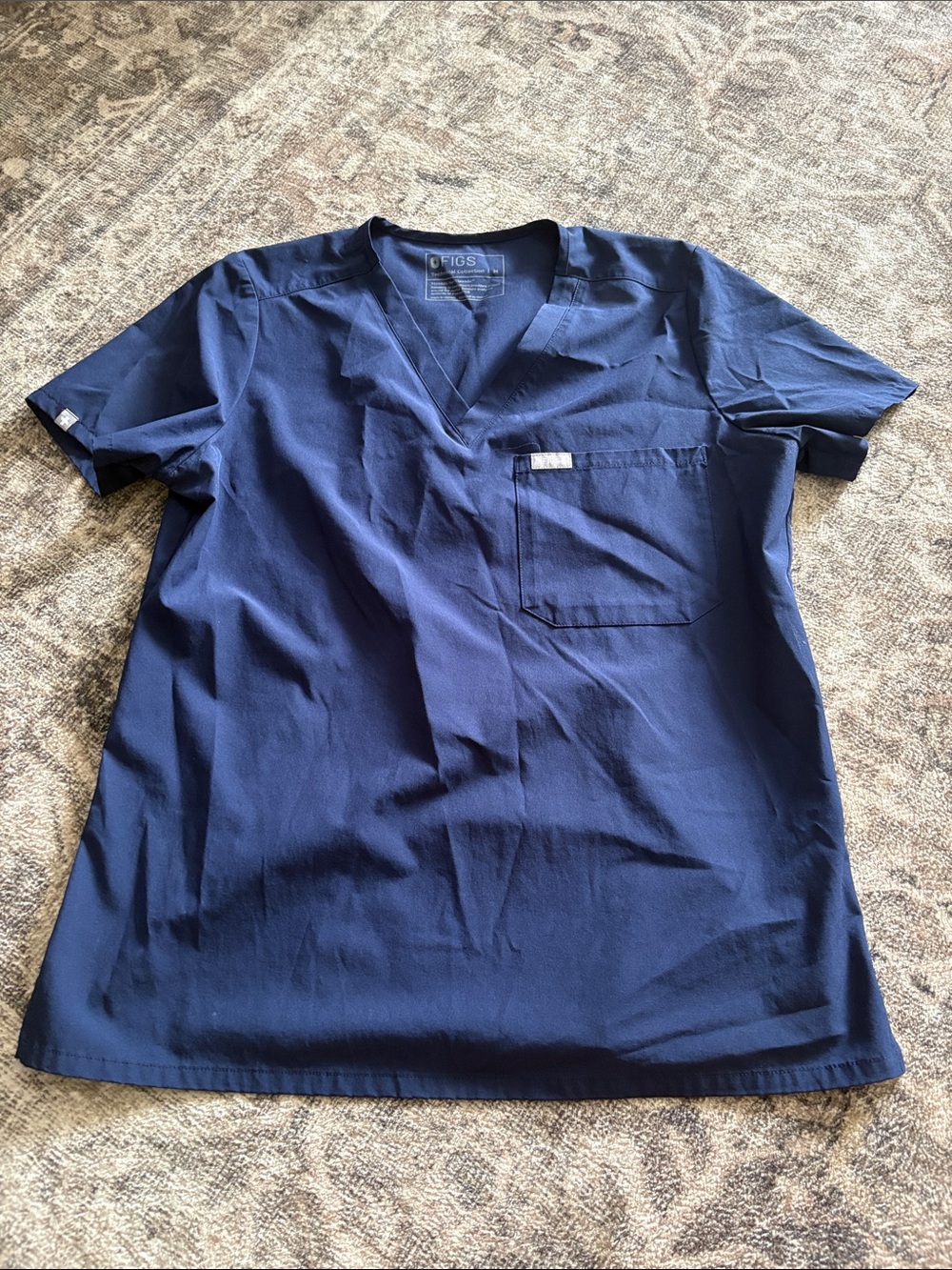FIGS Navy Short-Sleeve V-Neck Scrub Top